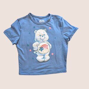 Care Bears “Grumpy American Cheer Bear” Cropped Tee — Tag Large